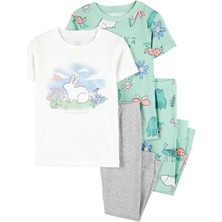Kız Çocuk Bebek Pijama Set 4'lü Paket