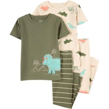 Küçük Erkek Çocuk Çocuk Pijama Set 4'lü Paket