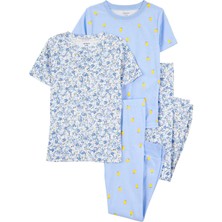 Kız Çocuk Çocuk Pijama Set 4'lü Paket