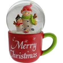 Kar Tane Küre Kardan Adam Noel Fincan Merry Christmas 1 Adet
