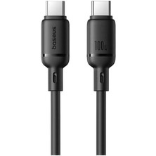 Baseus Silky Series Type-C To Type-C 100W Hızlı Şarj Kablosu 1m - Siyah