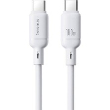 Baseus Type-C To Type-C 100W Hızlı Şarj Kablosu 1m - Beyaz