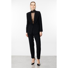 7543 Modailgi Kuptan Nervür Detaylı Yarım Astarlı Tek Düğme Ceket