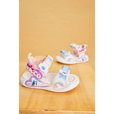 Vicco Kız Çocuk Sandalet Hafif Kalp Detaylı Cırt Cırtlı Tasarım 22-30 Numara Eva Taban