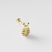 14 Ayar Altın Uğur Böceği Piercing / Tragus, Helix