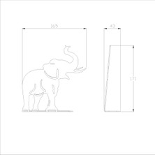 Hortum Yukarı – Metal Fil Masa Figürü (17 x 16,5 x 4,3 Cm)