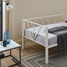 Unimet Alchera Daybed Tek Kişilik Sedir Divan Metal Karyola Beyaz