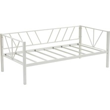 Unimet Alchera Daybed Tek Kişilik Sedir Divan Metal Karyola Beyaz
