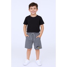 Erkek Çocuk Şort Cepli Düz Renk Baskılı Rahat Kalıp E34