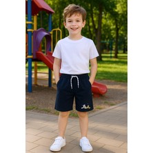 Erkek Çocuk Şort Cepli Düz Renk Baskılı Rahat Kalıp E34