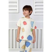Erkek Çocuk %100 Pamuk Baskılı Pijama Takımı – Kısa Kollu, Sevimli Desenler