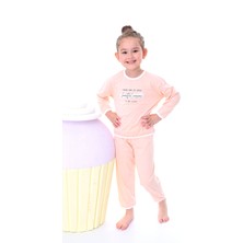Kız Çocuk %100 Pamuk Desenli Rahat Pijama Takımı-Yumuşak ve Cilt Dostu