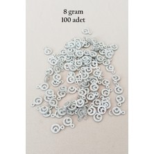 Kapamarka Oya Abiye Bileklik Kolye Pleksi Metalik Plastik Pul Gümüş Renk - Bnc516 8 Gr 100 Ad.