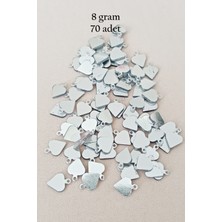 Kapamarka Oya Abiye Bileklik Kolye Pleksi Metalik Plastik Pul Gümüş Renk 8 Gram 70 Adet - Bnc530