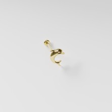 14 Ayar Altın Taşlı Yunus Piercing / Tragus, Helix
