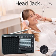 Xhdata D-328 Taşınabilir Radyo  12 Bant Cep Radyosu, Dsp/mp3 Müzik Çalar ve Tf Kart Yuvası USB