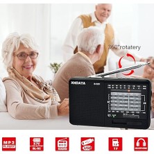 Xhdata D-328 Taşınabilir Radyo  12 Bant Cep Radyosu, Dsp/mp3 Müzik Çalar ve Tf Kart Yuvası USB