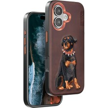 Venco Iphone 16 Perma Desenli Kapak - Koyu Kahve Mrayd