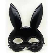 Kapamarka Siyah Renk Kumaş Malzemeden Imal Eva Tavşan Maskesi