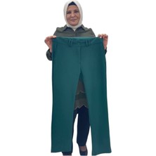 Büyük Beden Likralı Krep Boru Paça Pantalon