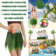 Kapamarka Tropikal Esintili Hawaii Yapraklı Parti Eteği Yetişkin Boy
