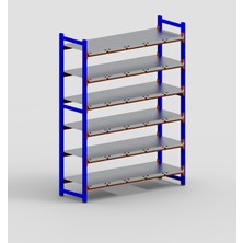 Rafburada 6 Katlı Depo Rafı - 300-350 Kg Taşıma Kapasiteli Hafif Rack Raf - 60x150x250 cm