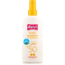 Benri Hassas & Koruma Güneş Spreyi Spf 50 – Hipoalerjenik Yüksek Koruma, 150 ml