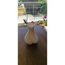 Kalp Tasarımlı Dekoratif Vazo (Yapay ve Kuru Çiçekler Için) || 18 cm || Kişiye Özel 3D Baskı