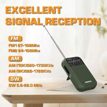 Xhdata D-220  Fm 1-2/mw (9K/10K) /sw 4 Bant Taşınabilir Cep Radyosu Yüksek Hassasiyetli Dsp Dijital Radyo