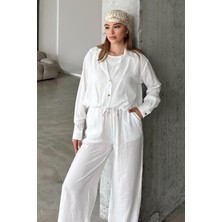 Atlet ve Kolye Aksesuarlı Chrush Kısa Gömlek Beyaz 9353