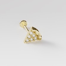 14 Ayar Altın Pizza Dilimi Piercing / Tragus, Helix