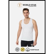 World Star 6'lı Erkek Atlet – Siyah & Beyaz & Gri – Pamuklu Penye - Rahat ve Dayanıklı