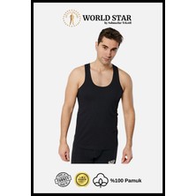 World Star 6'lı Erkek Atlet – Siyah & Beyaz & Gri – Pamuklu Penye - Rahat ve Dayanıklı