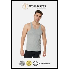 World Star 6'lı Erkek Atlet – Siyah & Beyaz & Gri – Pamuklu Penye - Rahat ve Dayanıklı