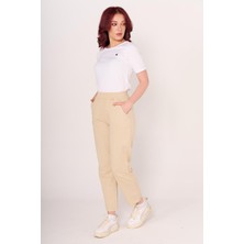 Villager & Son Brs Bayan Gabardin Beli Lastikli Klasık Pantolon 24Y Sf Krem