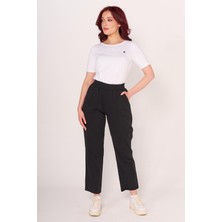 Villager & Son Brs Bayan Gabardin Beli Lastikli Klasık Pantolon 24Y Sf Siyah