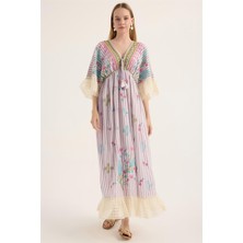 Çizgili Uzun Elbise