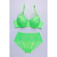 Star Tılsım Lingerie Neon C Kap Dolgusuz Dantelli Sütyen Takımı