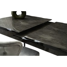 Kelebek Kütük Irony Desen Highgloss Açılır 160X90 Masa (Açılımış Ölçüsü 197X90)