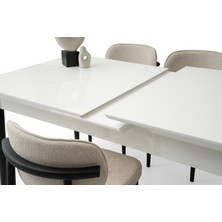 Kelebek Tekno Kar Beyaz Renk Highgloss Açılır 160X90 Masa (Açılımış Ölçüsü 197X90)