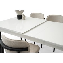 Kelebek Tekno Kar Beyaz Renk Highgloss Açılır 160X90 Masa (Açılımış Ölçüsü 197X90)
