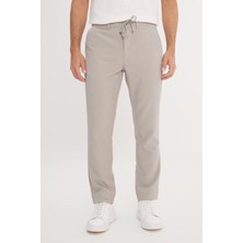 Slim Fit Dar Kesim Beli Bağlamalı Çizgili Yan Cepli Casual Jogger Pantolon