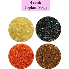 Kapamarka Kesme Cam Boncuk 2mm - 4 Renk - Toplam 80 Gram - Bnc435