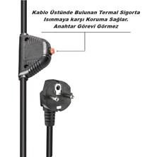 Akım Korumalı Grup Priz, 5 Li Priz,1.5 Metre Kablolu, 3 USB Li 3000W, 16 Amper, Kablo Üstünde Termal Koruma Sigortalı, Çocuk Korumalı, Topraklı (Sıyah-5)