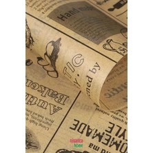 Nisanca Home Vintage Gazete Desenli Yağlı Sunum Kağıdı – Pinterest Stilinde Estetik Kahvaltı, Peynir Tabağı ve Fast Food Sunumları Için 50’li Paket
