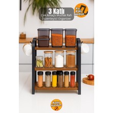 Mutfak Tezgah Üstü Ahşap Organizer Raflı Banyo Mutfak Düzenleyici