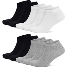 Gowith 10'lu Bambu Premium Dikişsiz Kutulu Nefes Alabilir Erkek Kadın Sneaker Çorap, Likralı 200 Iğne Esnek Sıkmayan Siyah Beyaz Gri Kısa Patik Çorabı 3006