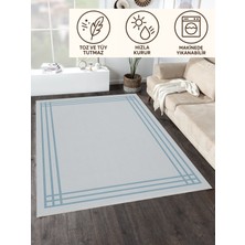 Lofy Halı Minimal Buz Mavi Salon Halısı Kaymaz Taban 160X230 cm