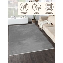 Lofy Halı Gri Tek Renk Yumuşak Kadife Halı Yıkanabilir 160X230