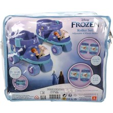 Frozen Çantalı Kasklı, Dizlik ve Dirseklikli 4 Teker Paten Seti-Mor-22-29 Numara Için Ayarlanabilir
